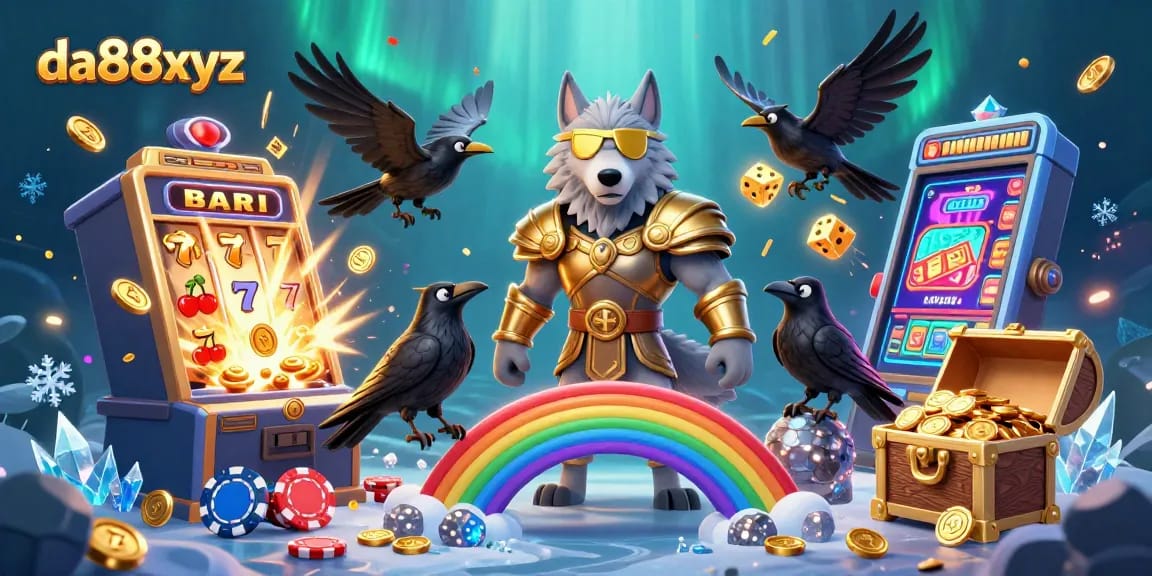 Activate the jackpot at da88xyz with Odin and ravens in a vibrant casino scene.