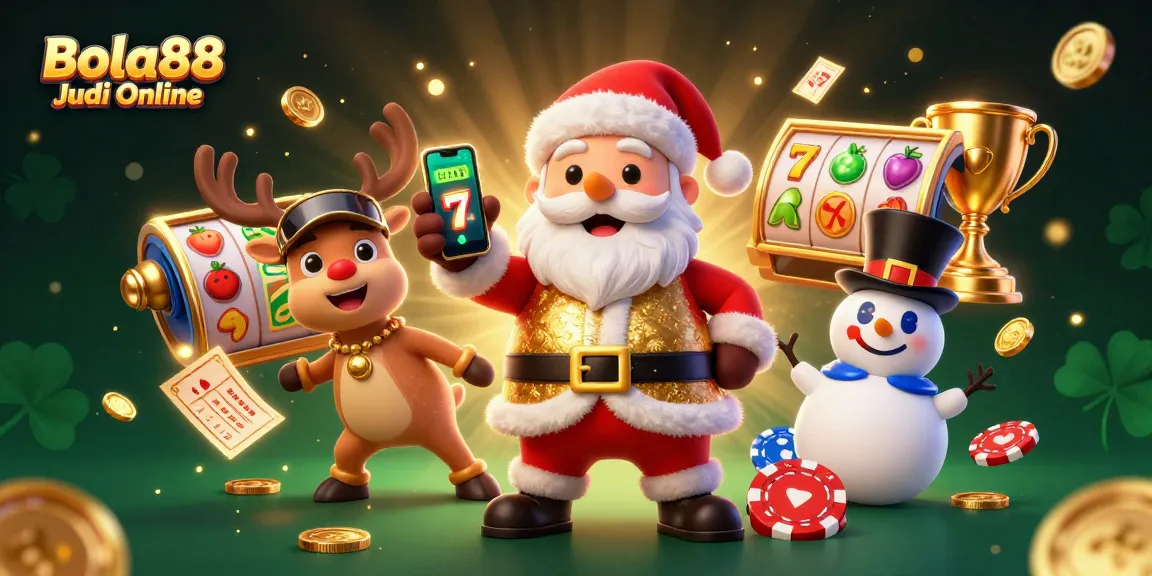 Experience thrilling slots action at Bola88 Judi Online with Santa and his casino friends.