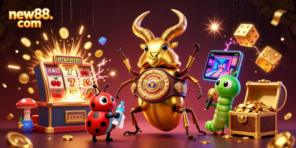 Experience thrilling jackpots and casino excitement at new88. com with our vibrant, dynamic illustration.