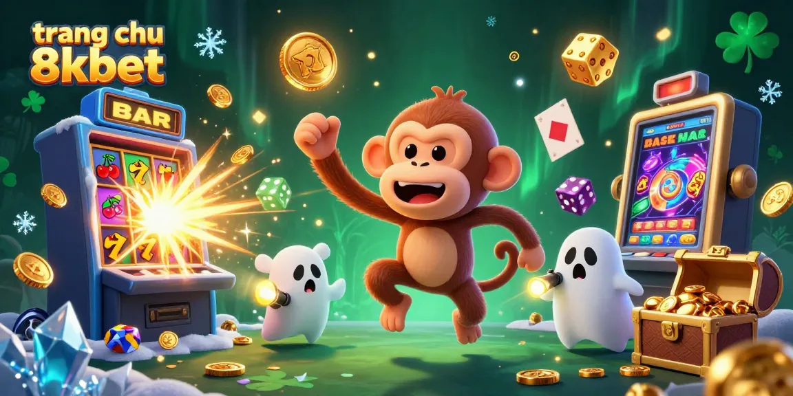 Engage with exciting games on trang chu 8xbet as characters play with golden coins and jackpot symbols.