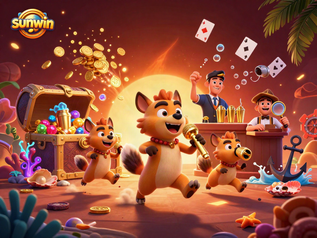Experience the fun at sunwin's comedy casino with hyenas mixing drinks and telling jokes.