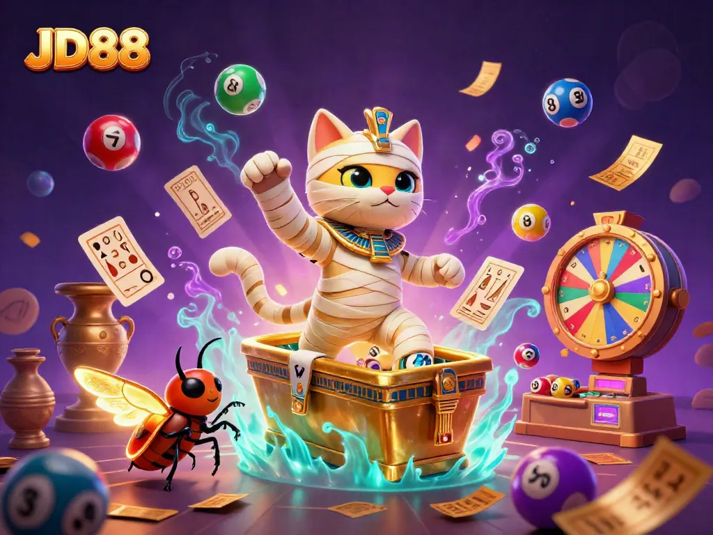 Experience the thrill of JD88 with vibrant games, colorful lottery balls, and exciting characters.