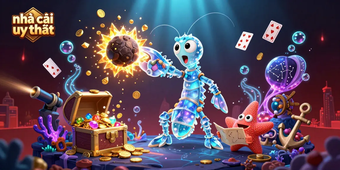 Experience exciting winning moments with nhà cái uy tín in an engaging 3D casino adventure illustration.