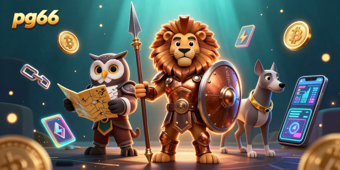 Bet and win big at pg66 with 3D characters amidst vibrant casino elements.