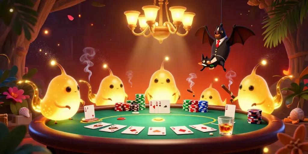 Enjoy exciting live poker action with 7M as glowworms illuminate the cave casino.
