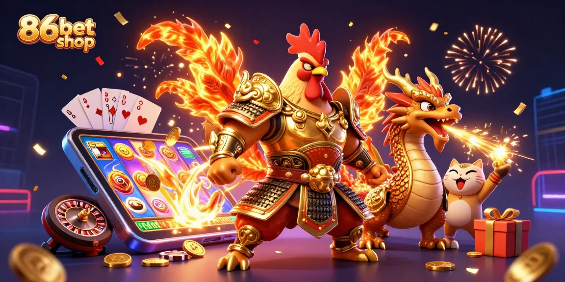 Engage in exciting gameplay at 86bet shop with dynamic characters and thrilling casino elements.