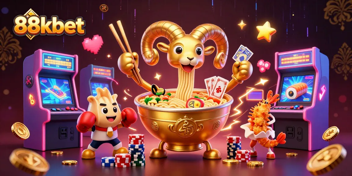 88kbet generates excitement in a vibrant casino, showcasing dynamic characters and immersive gaming elements.