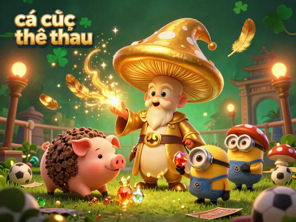 Engage in cá cược thể thao with vibrant 3D illustration showcasing magical sports elements and enchanting characters.