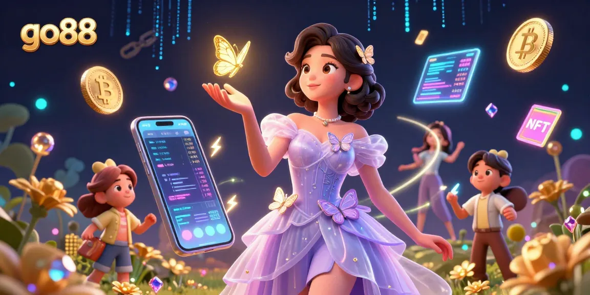 Join the gaming adventure at Go88 with vibrant characters in a dynamic casino setting.