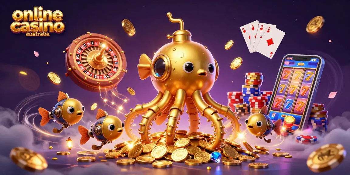 Capture winning moments at an online casino Australia with dynamic golden elements and characters.