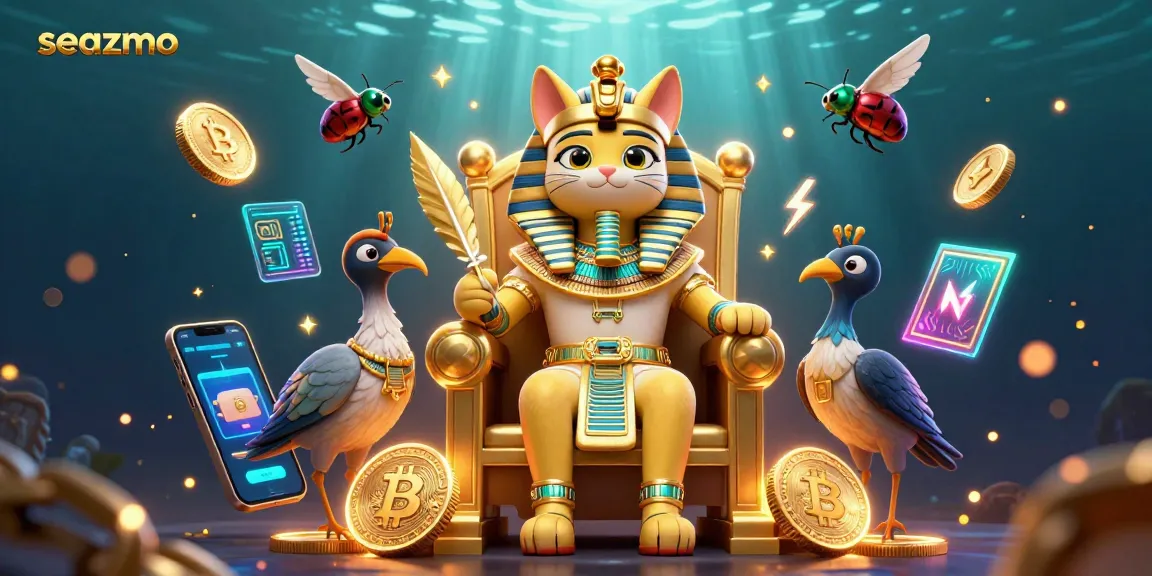 Experience thrilling gameplay at seazmo with vibrant casino characters and dynamic crypto elements.