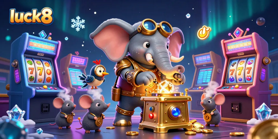 Engage in thrilling luck8 slot adventures with a steampunk elephant and colorful game elements!