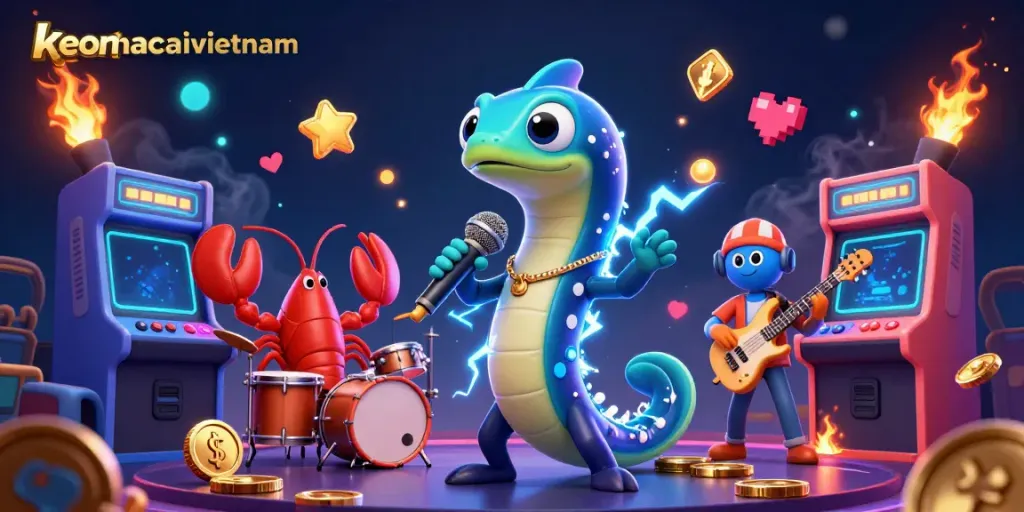 Experience the vibrant underwater casino world with keonhacaivietnam's dynamic performers and gaming elements.