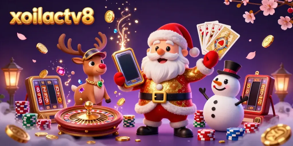 Engage in thrilling jackpot gameplay with xoilactv8, featuring vibrant casino characters and dynamic elements.