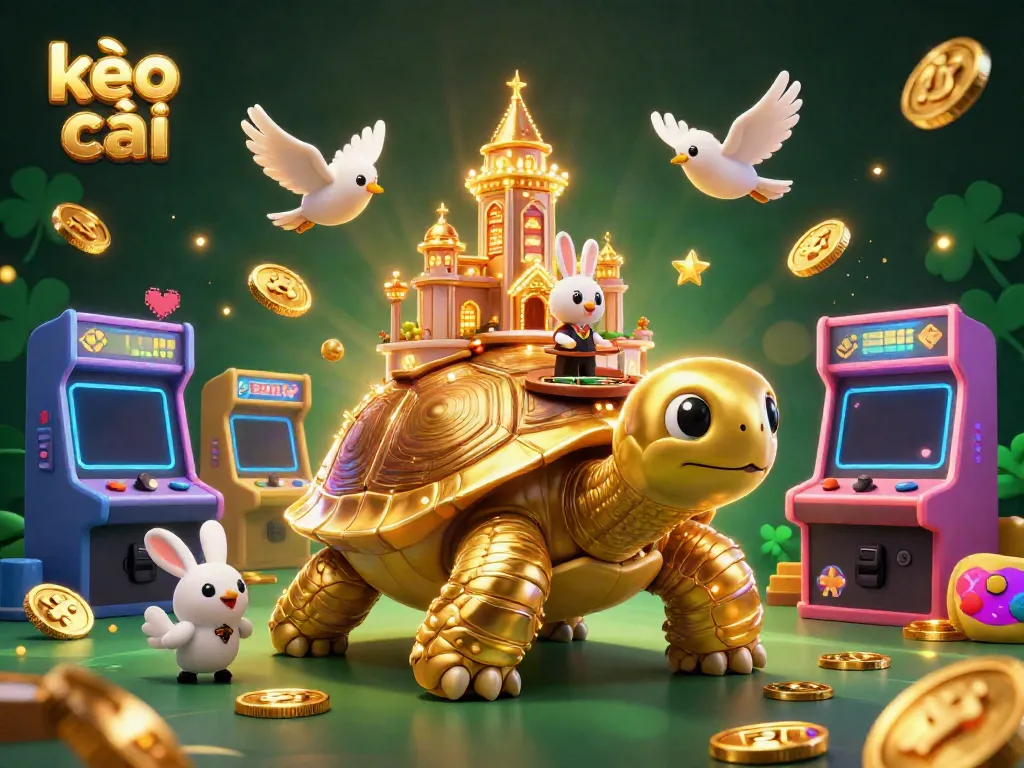 Bet on kèo nhà cái amidst a vibrant casino scene with gold coins soaring.