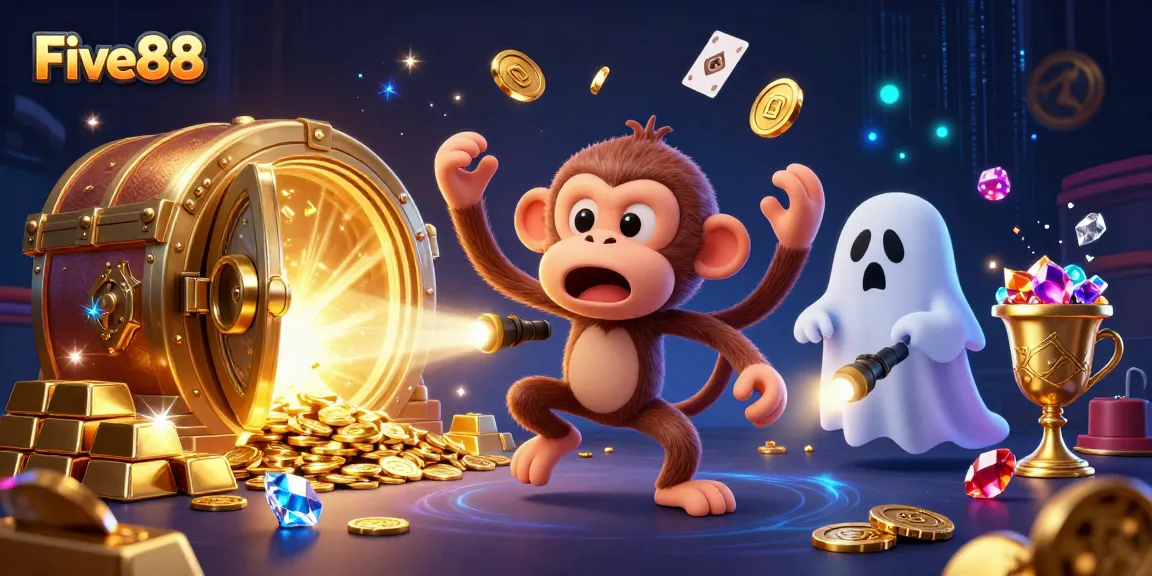 Join the action at Five88 with a ghost-hunter puppy and juggler monkey in a vibrant casino