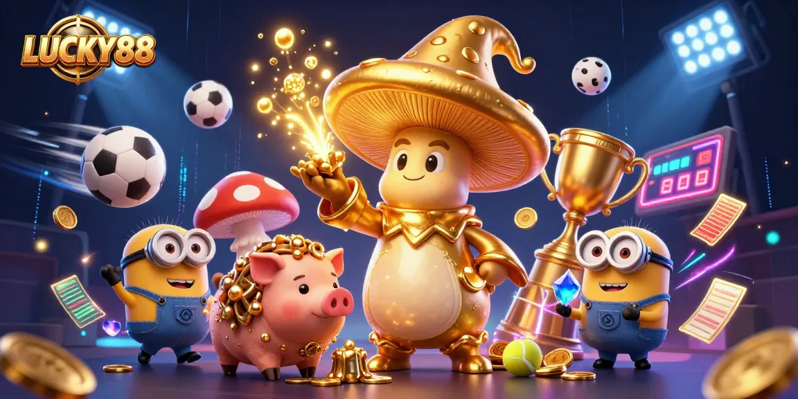 Experience LUCKY88's magical betting adventure with a 3D wizard and dynamic game elements!