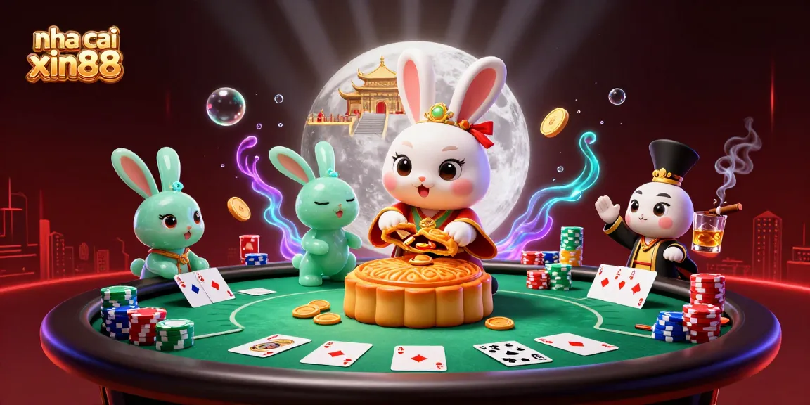 Experience winning thrills at nha cai xin88 with a vibrant casino scene featuring poker chips and cards.