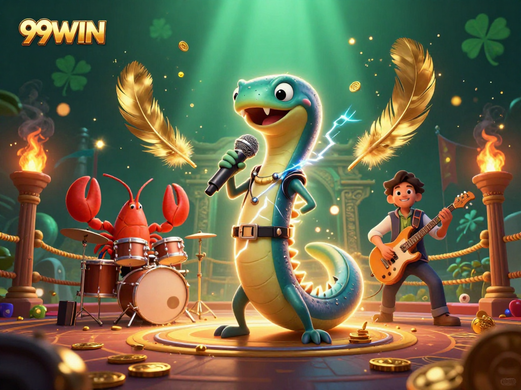 Engage in thrilling gameplay at 99WIN with lively characters on an underwater casino stage.