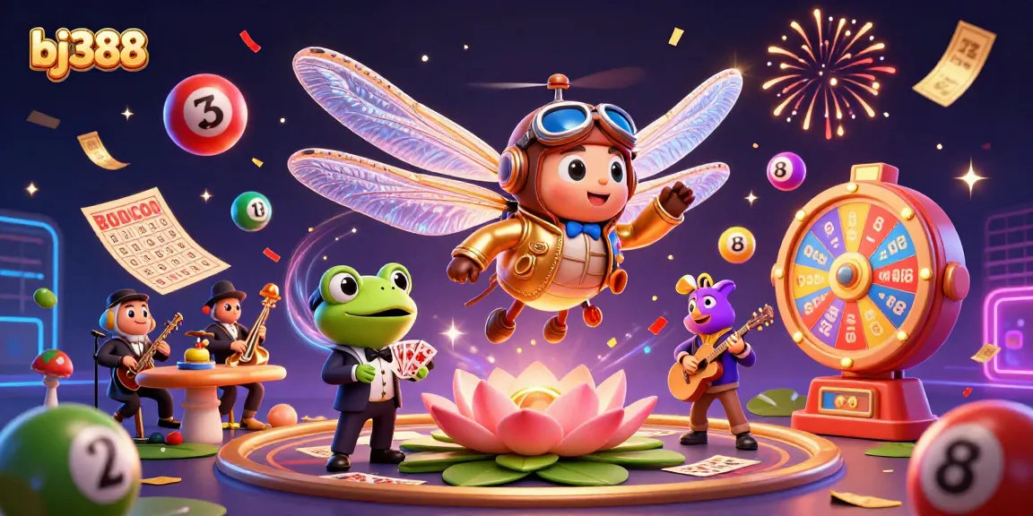 Experience thrilling gaming action at bj388 with vibrant casino elements and dynamic characters.