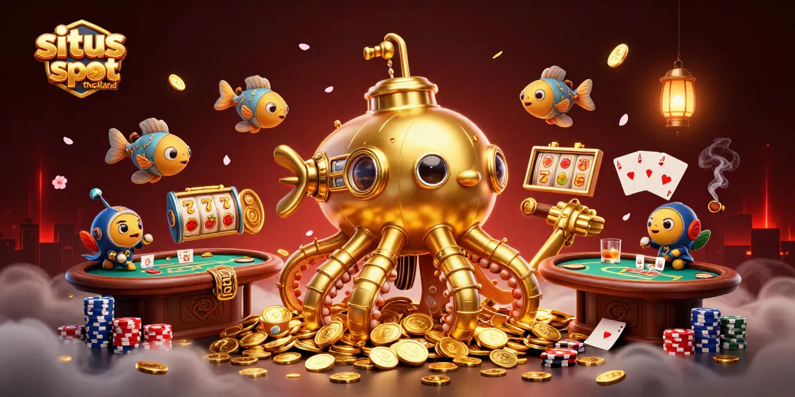 Experience excitement at situs slot thailand with a vibrant 3D illustration showcasing slots and winning symbols.