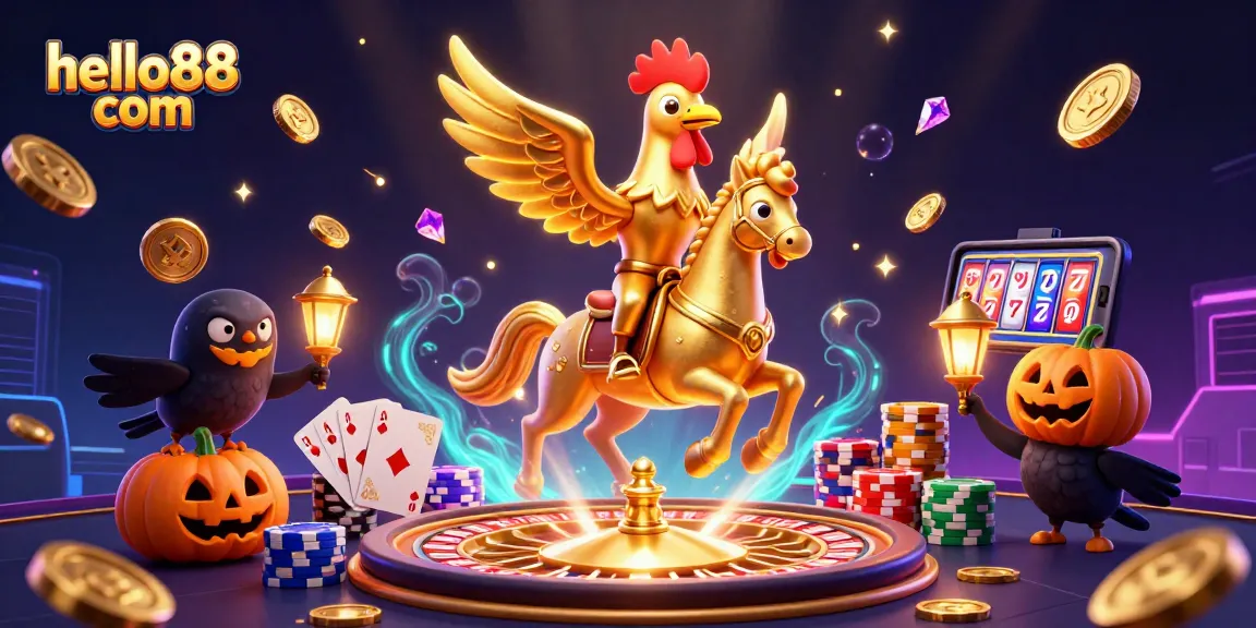 Bet on exciting games at hello88 com featuring vibrant casino action in a stunning 3D illustration.