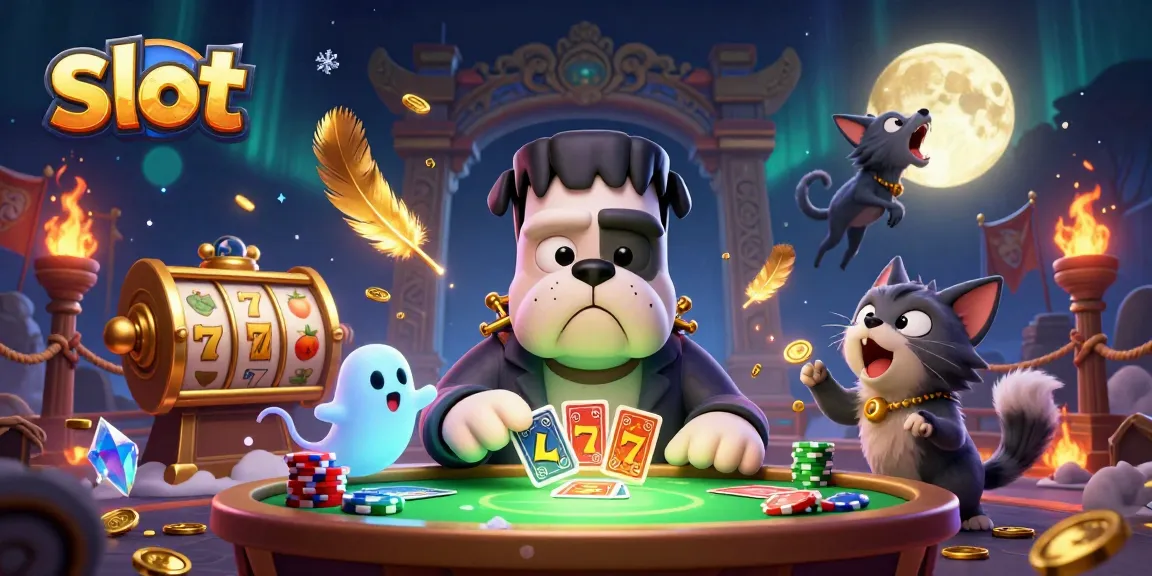 Experience thrilling slot action with unique characters in a vibrant casino scene.