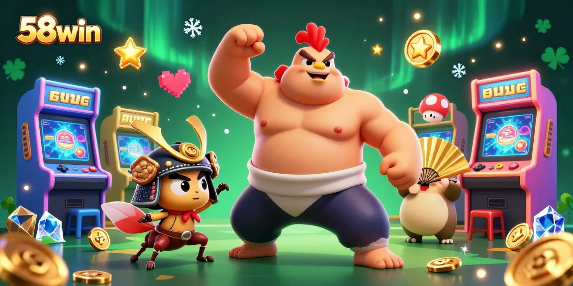 Bet on 58win with thrilling gameplay featuring a powerful sumo wrestler and a fierce samurai cricket.