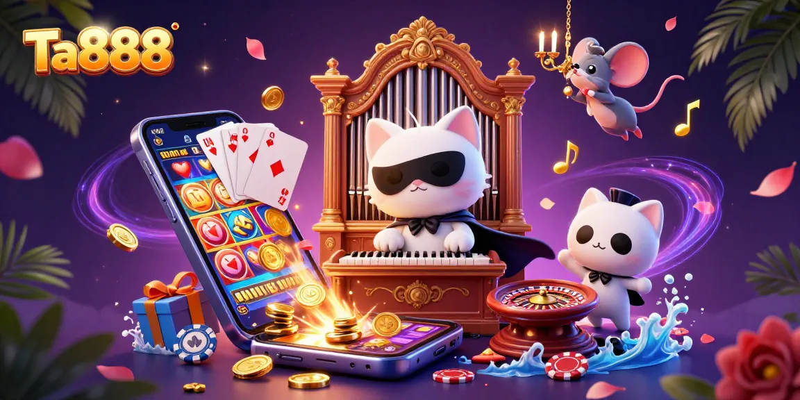 Experience the thrilling action of Ta888 casino games with vibrant characters and lively gaming elements.