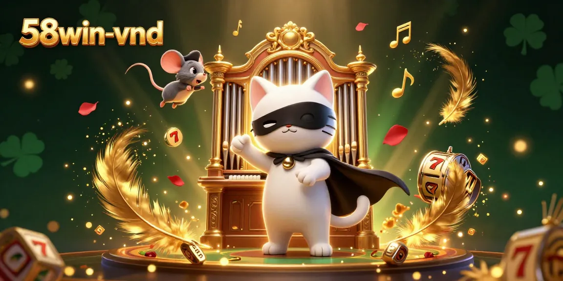 Engage in thrilling gameplay at 58win-vnd with a vibrant casino scene filled with animated characters and rich gambling elements.