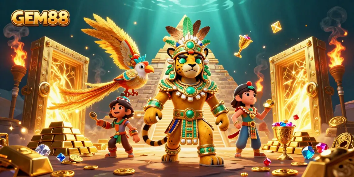 Experience the thrill of GEM88 with stunning 3D illustrations of vibrant casino action.