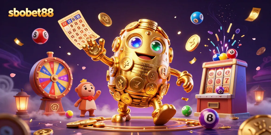 Experience the excitement of sbobet88 with a vibrant illustration showcasing casino elements and thrilling betting action.