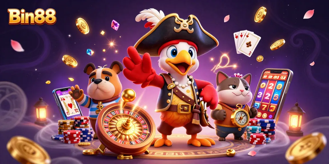 Experience thrilling games at Bin88 with lively characters and dazzling casino elements.